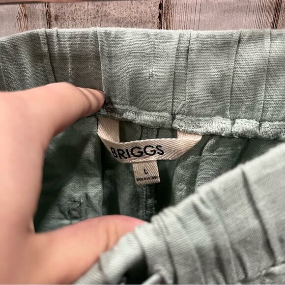 NWT Briggs Ladies' Green Linen Blend Pull-On Short - Picture 7 of 9